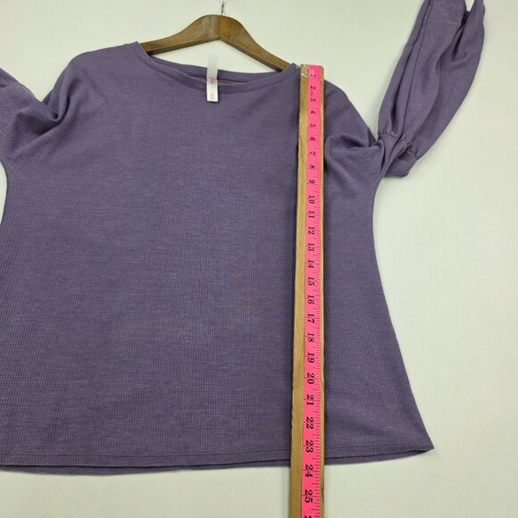 Xhilaration Purple Bell Sleeve Waffle Knit Thermal Pajama Top Shirt Size Small - Picture 13 of 14